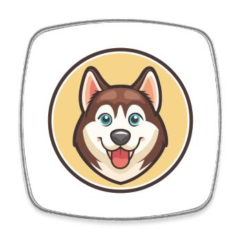 Labrador Husky Hunderasse Cartoon Kawaii Clipart - Viereckiger Kühlschrankmagnet - Weiß - Vorne