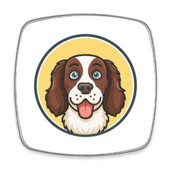 Grand Munsterlander Chien Race Drôle Dessin Animé Kawaii - Magnet carré - blanc - Devant