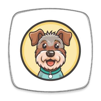 Lucas Terrier Chien Race Dessin animé Kawaii Clipart Animal de compagnie - Magnet carré - blanc - Devant