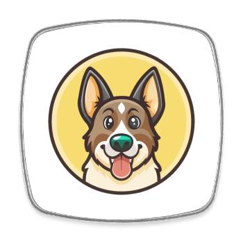 Harrier Dog Breed Cartoon Character Kawaii Clipart - Square fridge magnet - white - Front