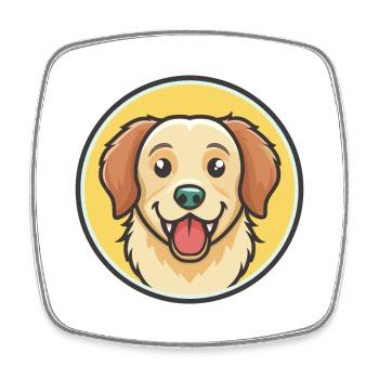 Hovawart Chien Race Coloré Dessin animé Kawaii Clipart - Magnet carré - blanc - Devant