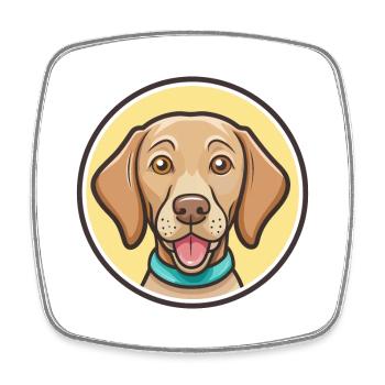 Ungarische Vizsla Hunderasse Cartoon Kawaii Clipart - Viereckiger Kühlschrankmagnet - Weiß - Vorne