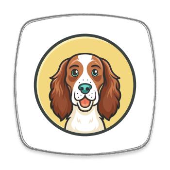 Irische Rot Und Weiß Setter Hund Rasse Lustige Karikatur - Viereckiger Kühlschrankmagnet - Weiß - Vorne