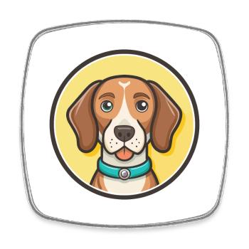 Chien de chasse à poil grossier d’Istrie Race de chien de dessin animé Animal de compagnie - Magnet carré - blanc - Devant