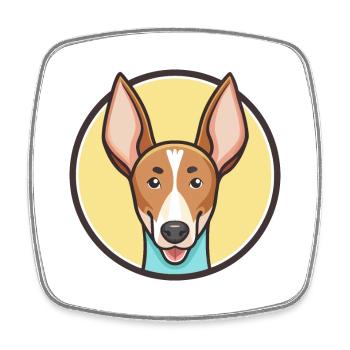 Ibizan Hound Hund Rasse Cartoon Kawaii Clipart Haustier - Viereckiger Kühlschrankmagnet - Weiß - Vorne