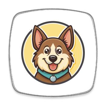 Jamthund Dog Breed Colorful Cartoon Kawaii Clipart - Square fridge magnet - white - Front