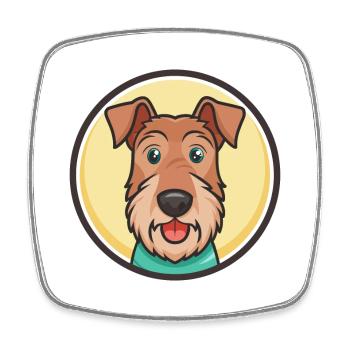 Irish Terrier Hund Rasse Cartoon Kawaii Clipart Haustier - Viereckiger Kühlschrankmagnet - Weiß - Vorne