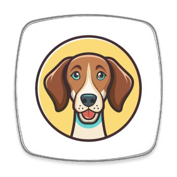 Istrischer Kurzhaar Hund Hund Rasse Karikatur Kawaii - Viereckiger Kühlschrankmagnet - Weiß - Vorne