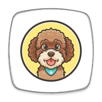 Lagotto Romagnolo Dog Breed Cartoon Kawaii Clipart - Square fridge magnet - white - Front