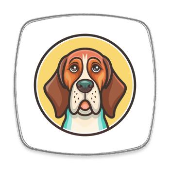 Majestic Tree Hound Dog Breed Funny Cartoon Kawaii - Square fridge magnet - white - Front
