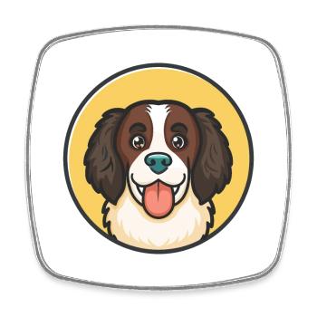 Landseer Chien Race Coloré Dessin animé Kawaii Clipart - Magnet carré - blanc - Devant