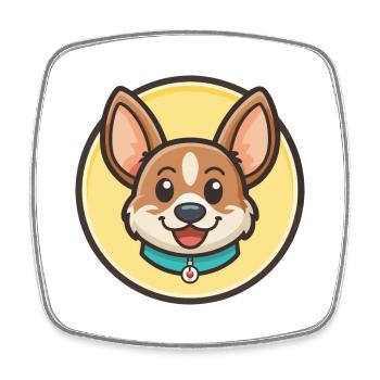 Lapinporokoira Hunderasse Cartoon Kawaii Clipart - Viereckiger Kühlschrankmagnet - Weiß - Vorne