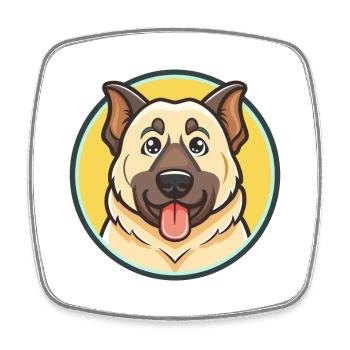 Kangal berger chien race dessin animé Kawaii Clipart - Magnet carré - blanc - Devant