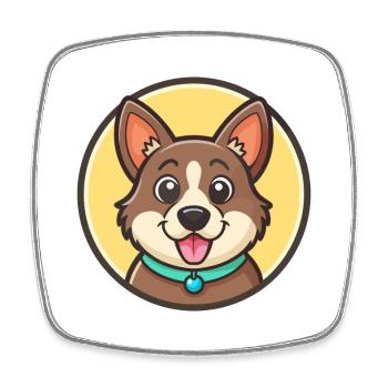 Kromfohrlander Hunderasse Cartoon Kawaii Clipart - Viereckiger Kühlschrankmagnet - Weiß - Vorne