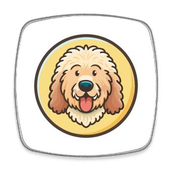 Komondor Chien Race Coloré Dessin Animé Kawaii Clipart - Magnet carré - blanc - Devant