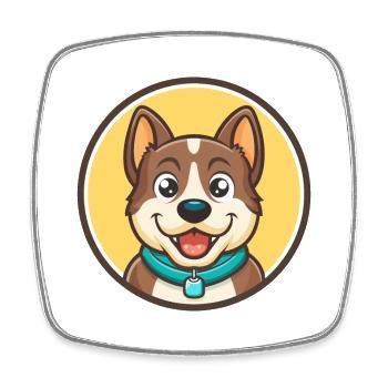 Kars Hund Rasse Cartoon Kawaii Clipart Illustration - Viereckiger Kühlschrankmagnet - Weiß - Vorne