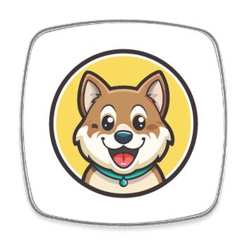 Kintamani Chien Race Dessin Animé Kawaii Clipart Animal - Magnet carré - blanc - Devant