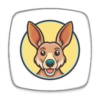 Kangourou Chien Race Dessin animé Kawaii Clipart - Magnet carré - blanc - Devant
