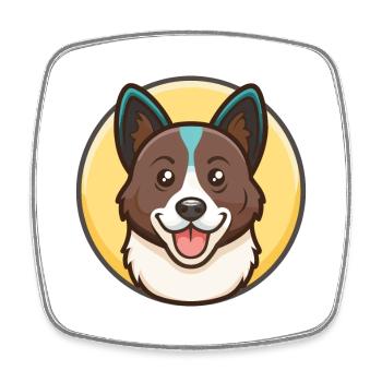 Ours Carélien Chien Race Dessin animé Kawaii Clipart Animal de compagnie - Magnet carré - blanc - Devant