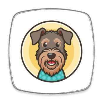 Kerry Blue Terrier Hunderasse Karikatur Kawaii - Viereckiger Kühlschrankmagnet - Weiß - Vorne