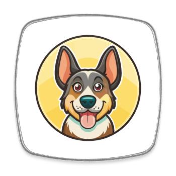 Litauische Laufhund Rasse Karikatur Kawaii Clipart - Viereckiger Kühlschrankmagnet - Weiß - Vorne