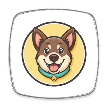 Limer Hund Rasse Cartoon Kawaii Clipart Tier Haustier - Viereckiger Kühlschrankmagnet - Weiß - Vorne