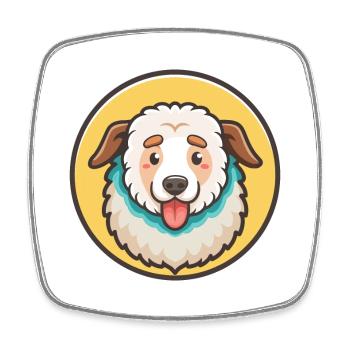 Maremmano Abruzzese Sheepdog Dog Breed Cartoon Pet - Square fridge magnet - white - Front