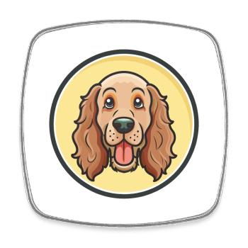 Irischer Setter Hund Rasse Cartoon Kawaii Clipart Haustier - Viereckiger Kühlschrankmagnet - Weiß - Vorne