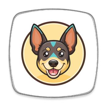 Lancashire Heeler Dog Breed Cartoon Kawaii Clipart - Square fridge magnet - white - Front