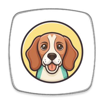 Kerry Beagle Dog Breed Cartoon Kawaii Clipart Pet - Square fridge magnet - white - Front