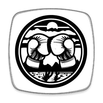 Boxes Drawing - Square fridge magnet - white - Front