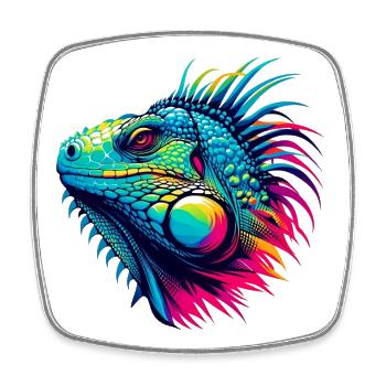 Iguana - Square fridge magnet - white - Front