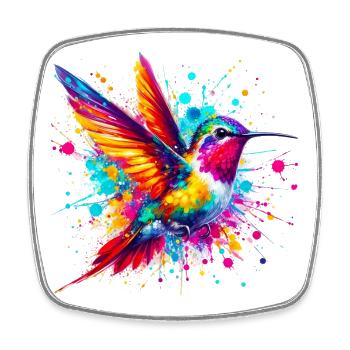 Hummingbird - Square fridge magnet - white - Front