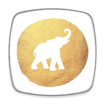 Yoga Yogi Elefant Indien Gold Mediation Energie om - Viereckiger Kühlschrankmagnet - Weiß - Vorne