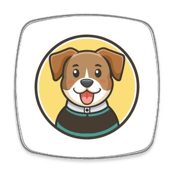 Pasteur Garafiano Race Chien Dessin animé Kawaii Clipart - Magnet carré - blanc - Devant