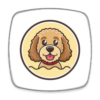 Moscou chien d’eau race dessin animé Kawaii Clipart animal de compagnie - Magnet carré - blanc - Devant