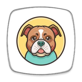 Olde English Bulldogge Dog Breed Cartoon Kawaii - Square fridge magnet - white - Front
