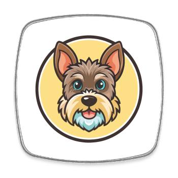 Paisley Terrier Chien Race Dessin animé Kawaii Clipart - Magnet carré - blanc - Devant