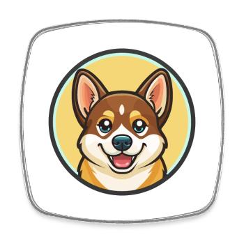 Norvégien Lundehund Race de chien Drôle Dessin animé Kawaii - Magnet carré - blanc - Devant