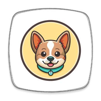 Porcelaine Chien Race Dessin Animé Kawaii Clipart Animal - Magnet carré - blanc - Devant