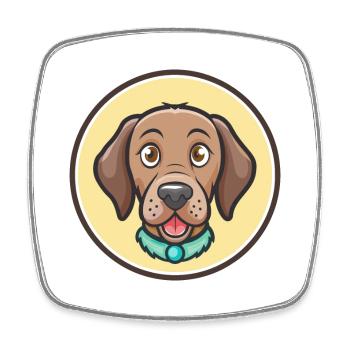 Pudelpointer Hund Rasse Cartoon Kawaii Clipart Haustier - Viereckiger Kühlschrankmagnet - Weiß - Vorne