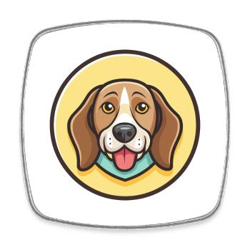 Posavac Chien Chien Race Dessin Animé Kawaii Clipart Animal de compagnie - Magnet carré - blanc - Devant
