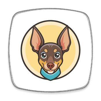 Prague Ratter Chien Race Dessin animé Kawaii Clipart Animal de compagnie - Magnet carré - blanc - Devant