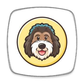 Chien de berger portugais Race de chien Dessin animé drôle Kawaii - Magnet carré - blanc - Devant