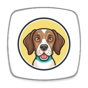 Portuguese Pointer Dog Breed Cartoon Kawaii - Square fridge magnet - white - Front