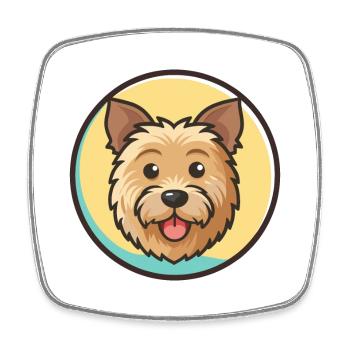 Norfolk Terrier Hunderasse Cartoon Kawaii Clipart - Viereckiger Kühlschrankmagnet - Weiß - Vorne