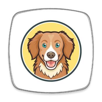 Nouvelle-Écosse Canard Tolling Retriever Chien Dessin animé Animal de compagnie - Magnet carré - blanc - Devant