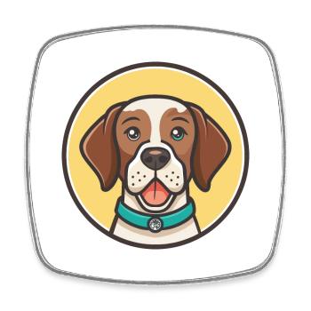 Alt Dänisch Pointer Hund Rasse Karikatur Kawaii - Viereckiger Kühlschrankmagnet - Weiß - Vorne