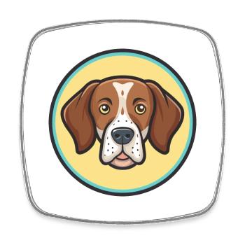 Old Spanish Pointer Dog Breed Funny Cartoon Kawaii - Square fridge magnet - white - Front