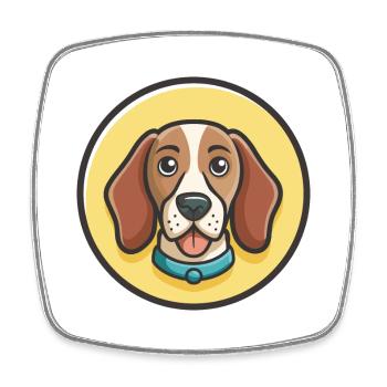 Norman Hound Hund Rasse Cartoon Kawaii Clipart Haustier - Viereckiger Kühlschrankmagnet - Weiß - Vorne